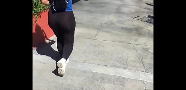  Big booty Latina in see-thru leggings part 1